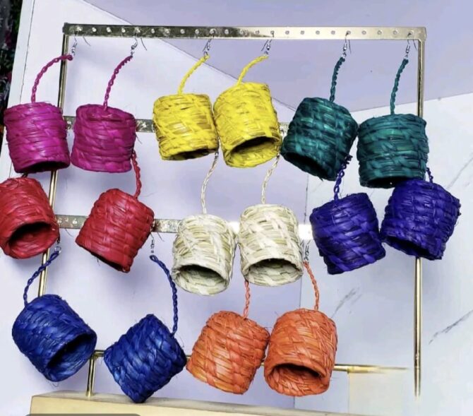 Rattan earings