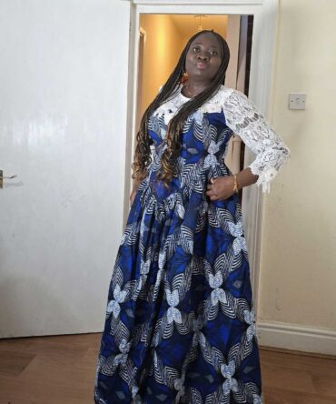 Ankara embellished long dress