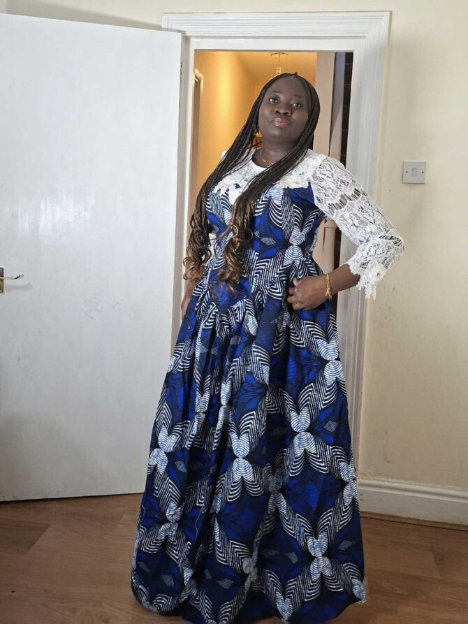 Ankara embellished long dress